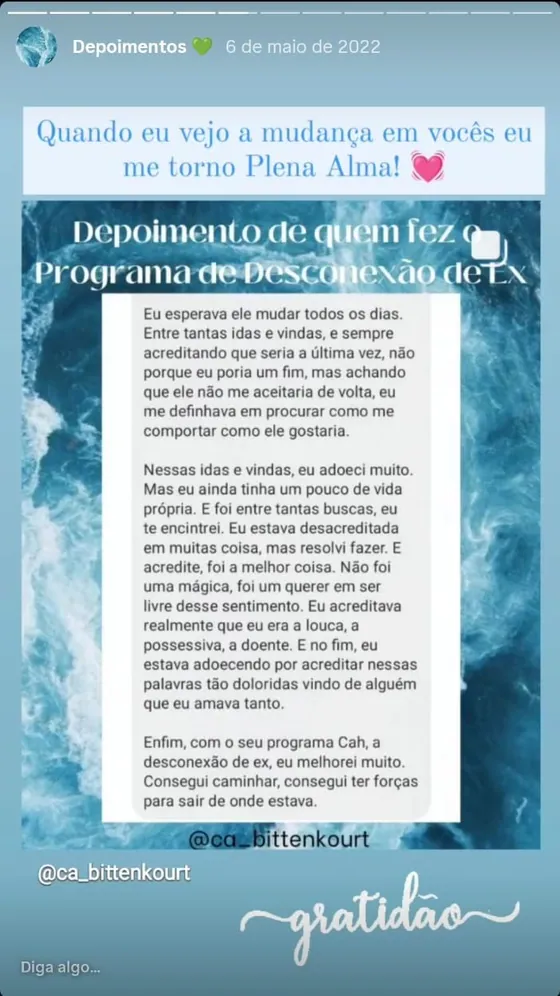 Depoimento sobre o Programa de Desconexão de Ex
